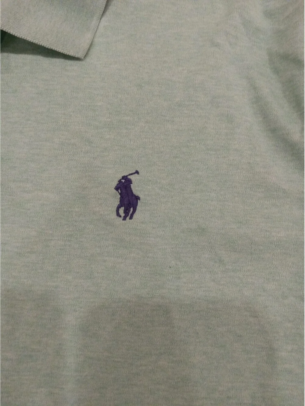Polo Ralph Lauren Polo Shirt Mens Large Green Blue Pony Logo Classic Fit